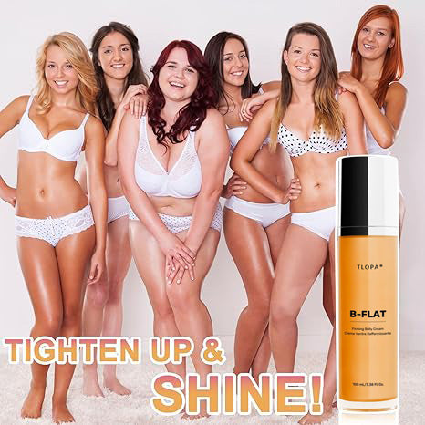 TLOPA® B-FLAT Clinically Proven Belly Firming Cream for Stretch Marks And Loose Skin - With Avocado Extract